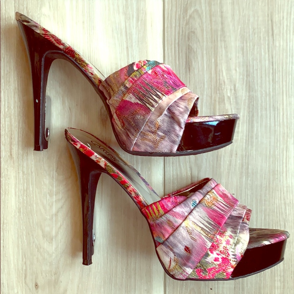 Multicolor Platform Heel Sandals